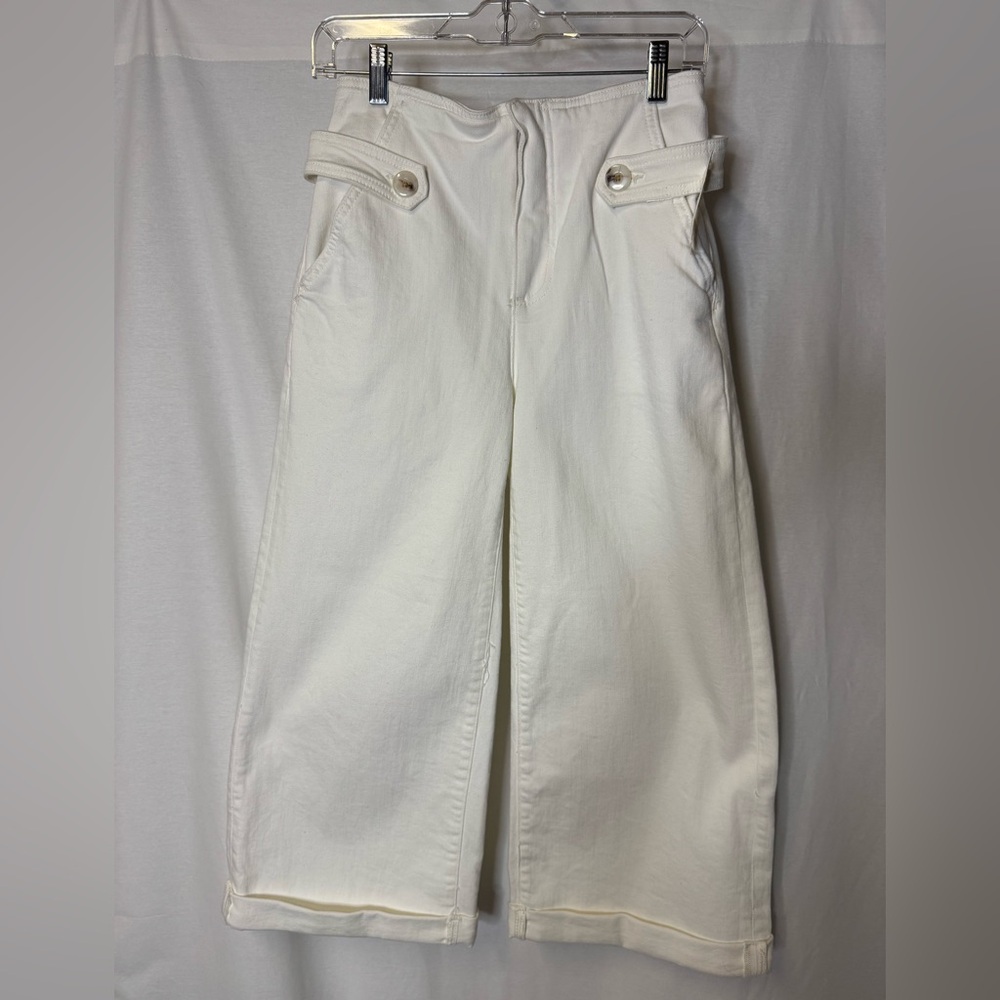Anthropologie Maeve White wide leg jeans